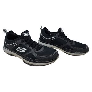 Skechers Training Shoes 10 Mens Black Charcoal Air-Cooled Memory Foam Sneaker